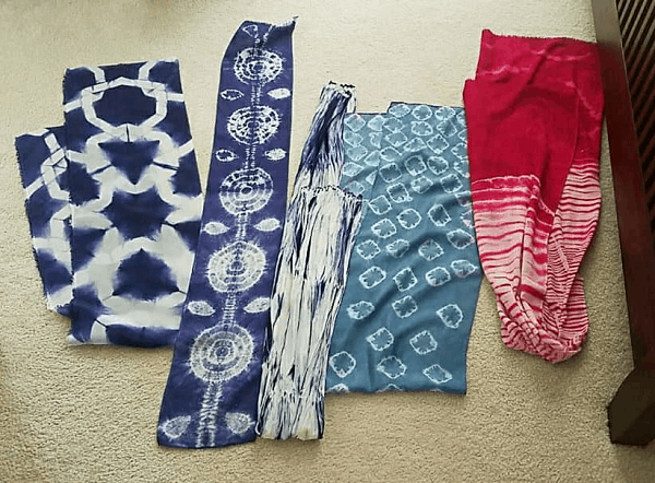 A student's dyed scarves