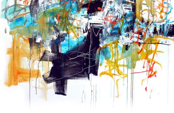Detail from Action Painting by Art League instructor Brenda Belfield