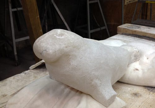 Alfred's walrus seal in alabaster.