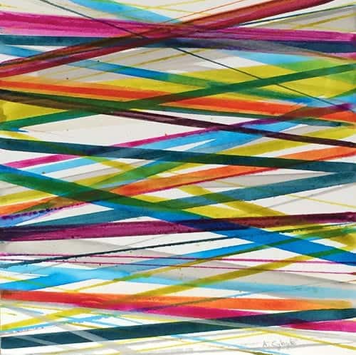 Color Strands 14-3 by Andrea Cybyk, honorable mention in the March 2014 "ColorField" exhibit at The Art League.