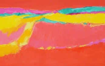 Parrot Island, oil on paper, by Betsy Anderson. From the July 2014 All-Media Exhibit.