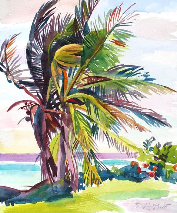 Big Palm, Breezy Day by Susan Abbott