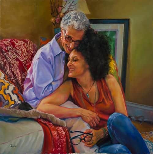 Carla Hall and Mother, oil on linen, 40” x 40”, 2015