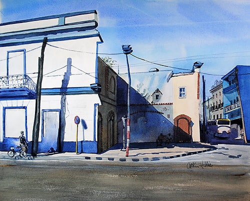 Havana Afternoon, watercolor, by Catherine Hillis