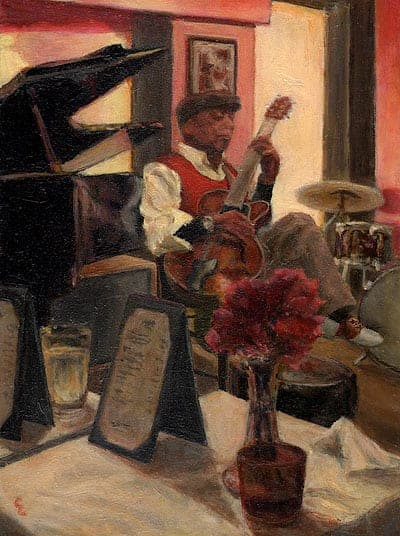 Blues, oil, by Cindi Lewis
