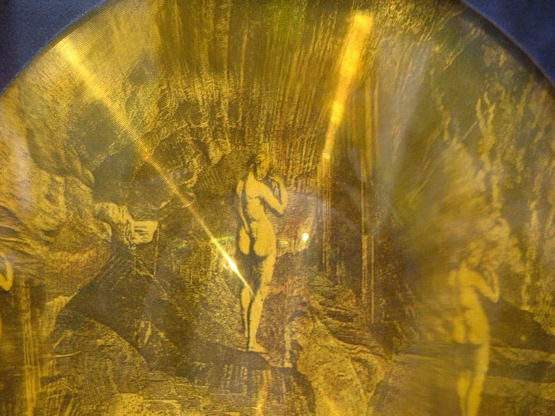 Detail from Deux Mots/Two Worlds, mixed media, by Charles Nikas.