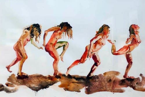 Maria's Evolution Walk in watercolor from the May 2012 "Bedtime Stories" exhibit.