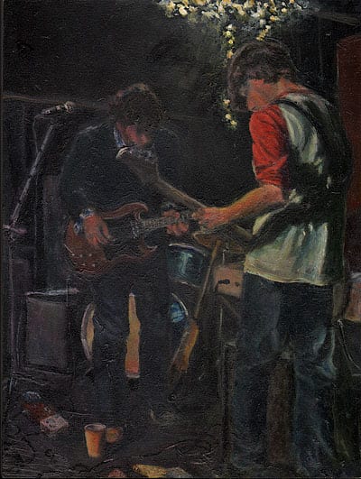 Focused, oil, by Cindi Lewis, received the Jane McElvany Coonce Award for Contemporary Realism. (click for a larger image)