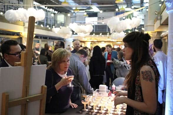 Alana from GBD discusses art & cocktails with the public.