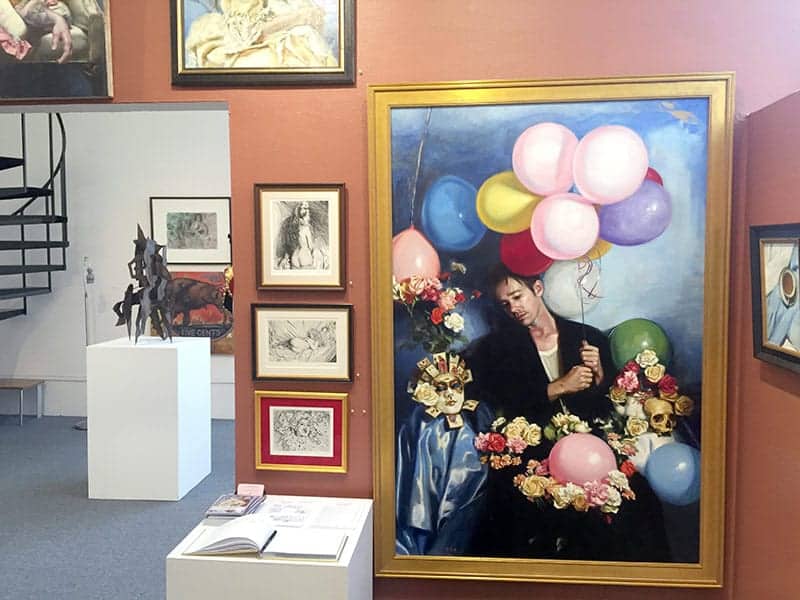 The full painting, Grand Romantic, in The Art League Gallery.