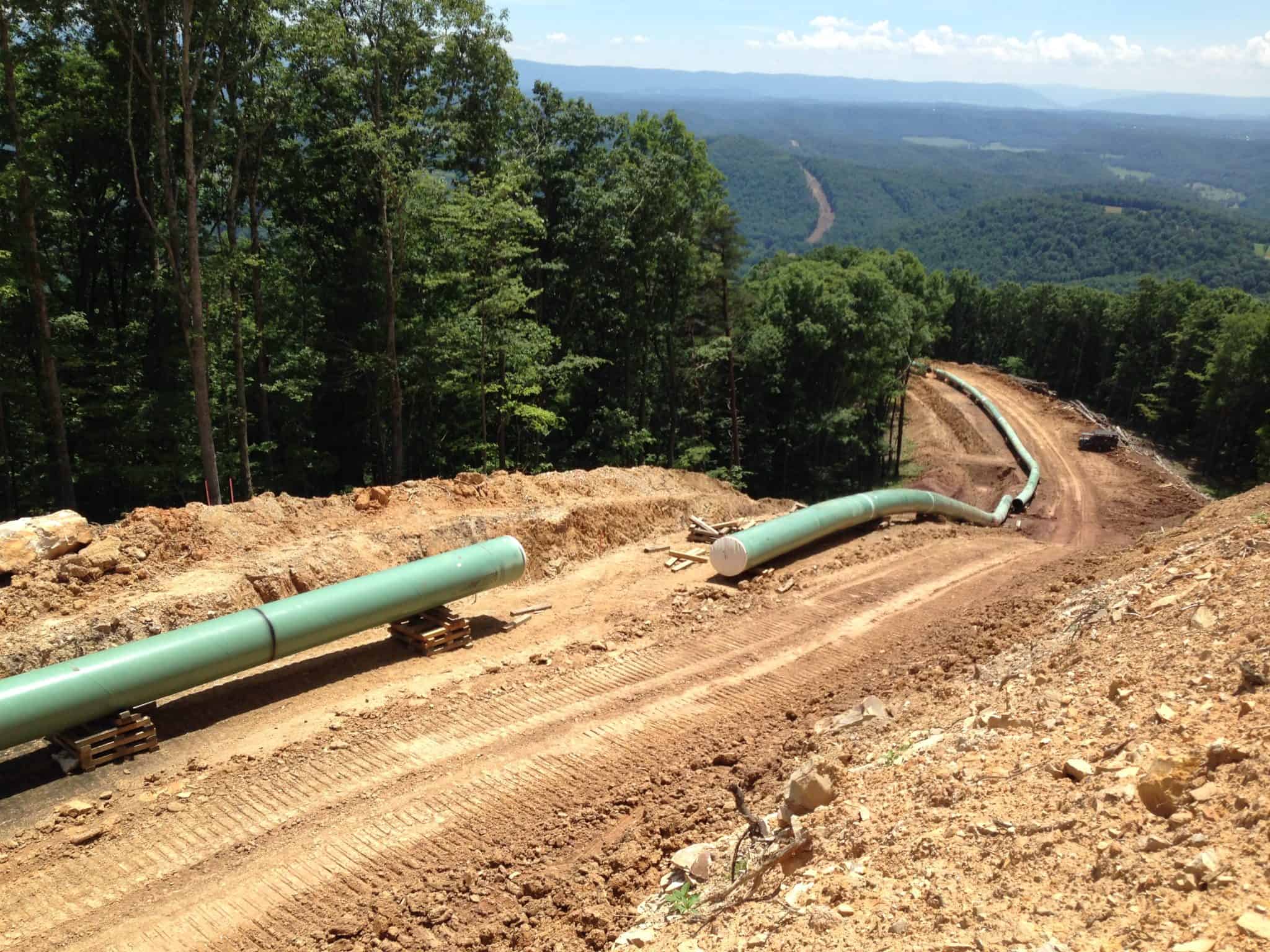 Pipeline construction across the Upton property
