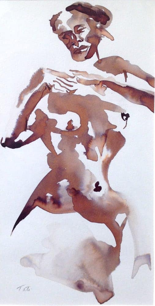 Poise, ink, by Maria Valle-Riestra