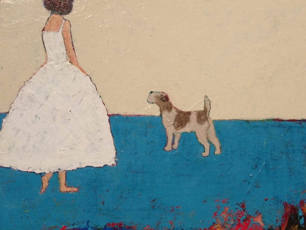 Shy, acrylic on panel by Charlene Nield.