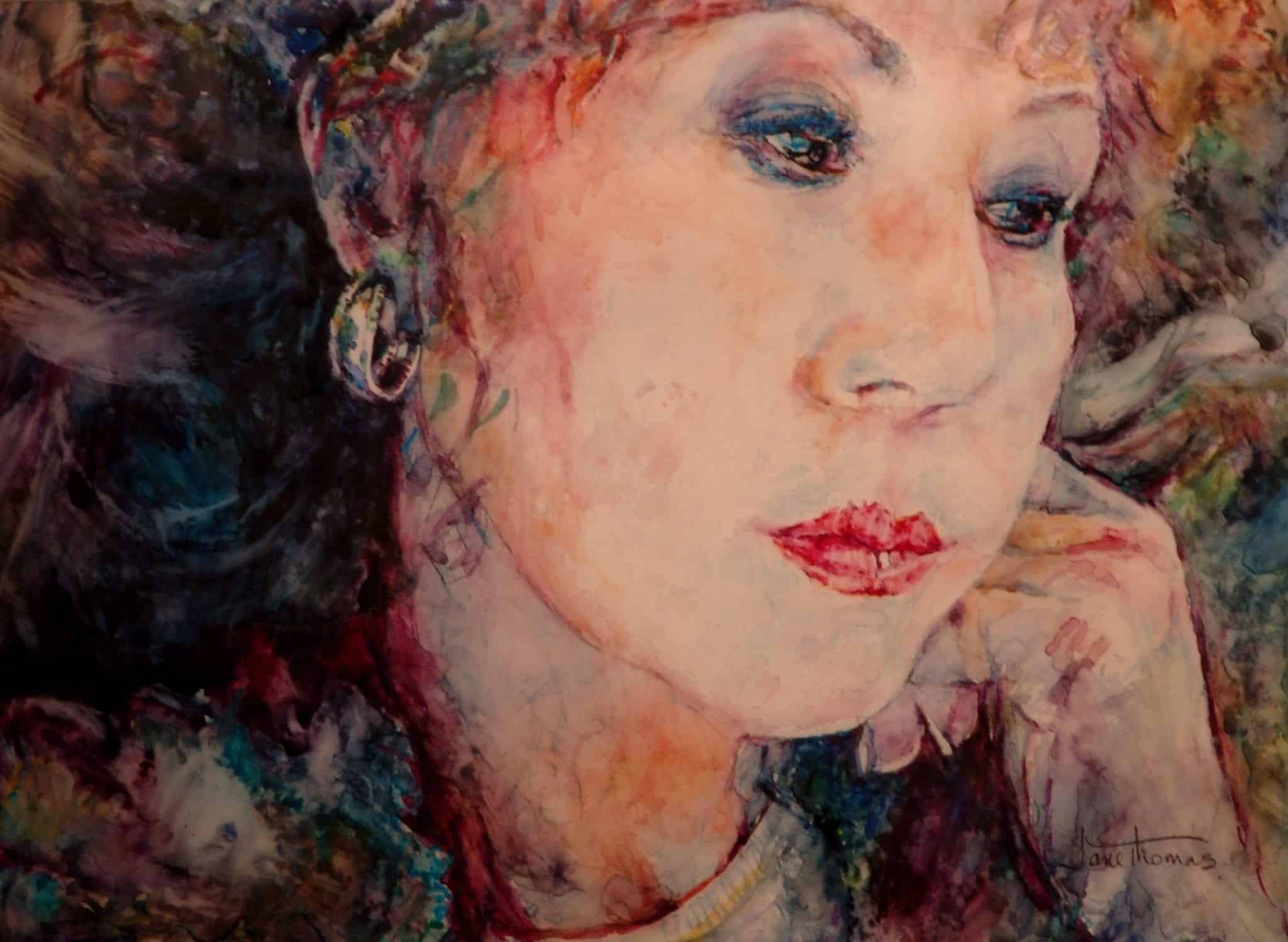 The Thoughts by Jane Thomas, watercolor