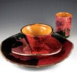 Dinner Plate with Fuschia