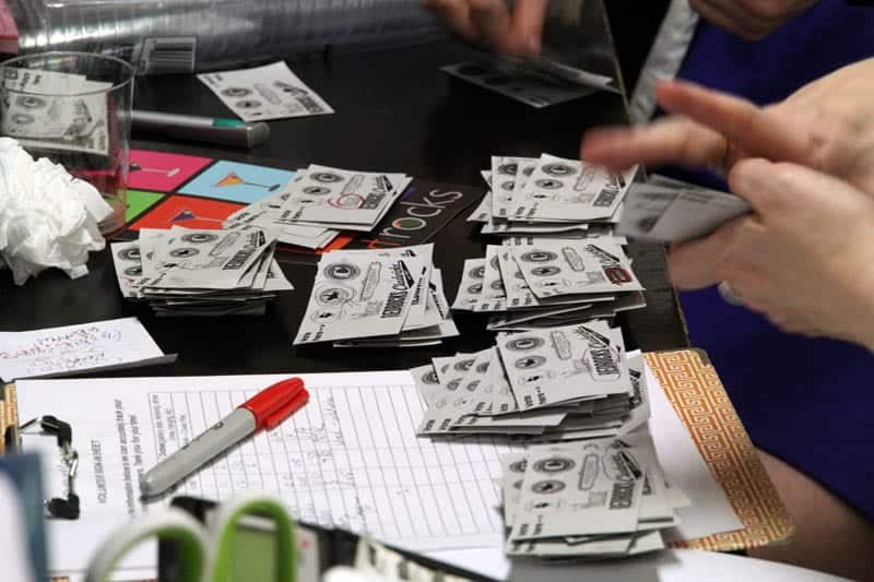 Counting up the ballots.