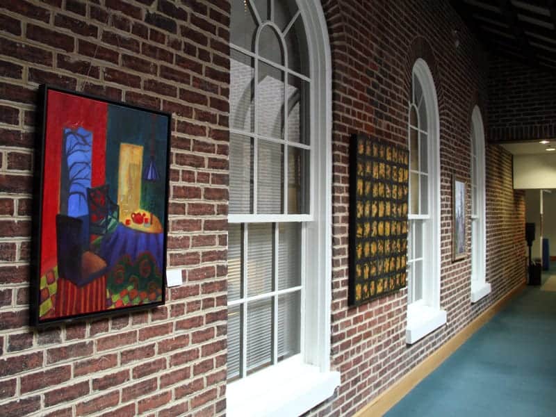 Left: On the Old Town Ghost Tour, acrylic with Mixed Media, by Jill Brantley.