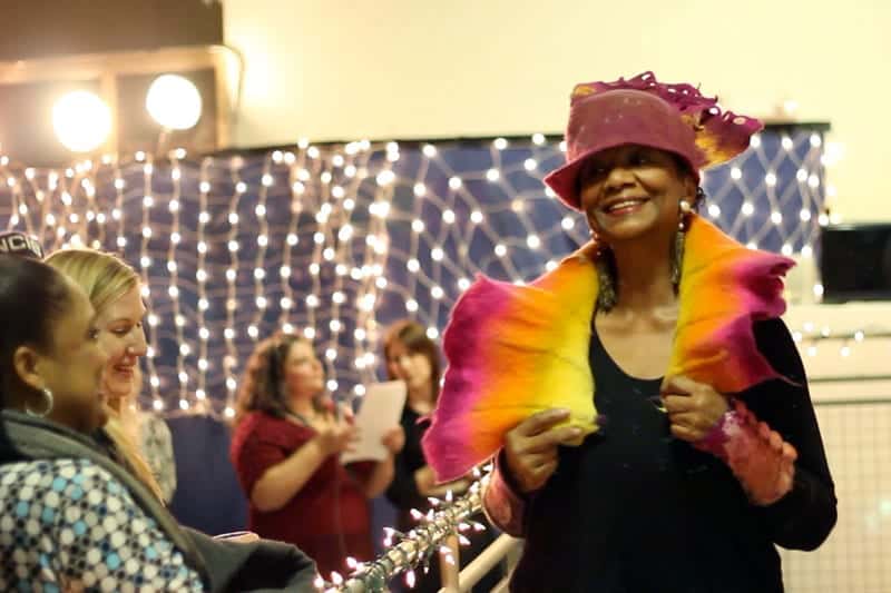 You don't have to wear your art down the runway, but it is allowed. (From Artfête 2013.)