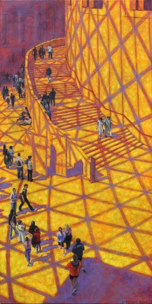 British Museum, acrylic, by Sally Davies. (click for a larger image)