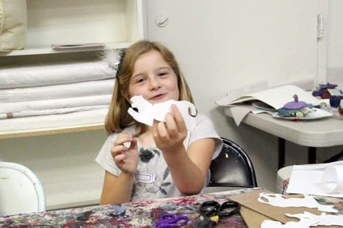 One of the activities in Basic Art Camp was a mixed-media carousel made with cardboard and paint. Campers cut out their own cavalcade of animals.