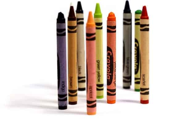 Crayons on end