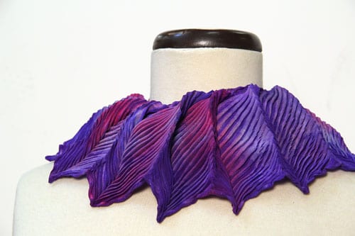 Shibori collar by fiber arts instructor Denise Vauthier.