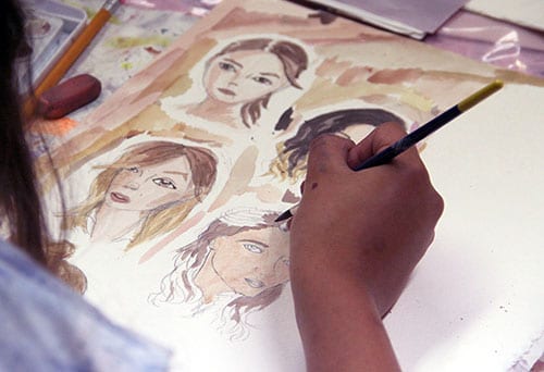 … while teen students in the Fashion Illustration workshop were sticking closer to reality.