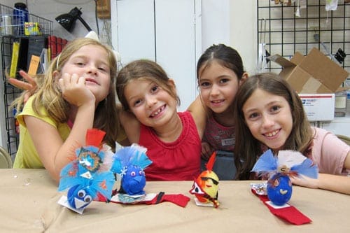 One of the popular activities in Fiber Camp was making these felted egg critters.