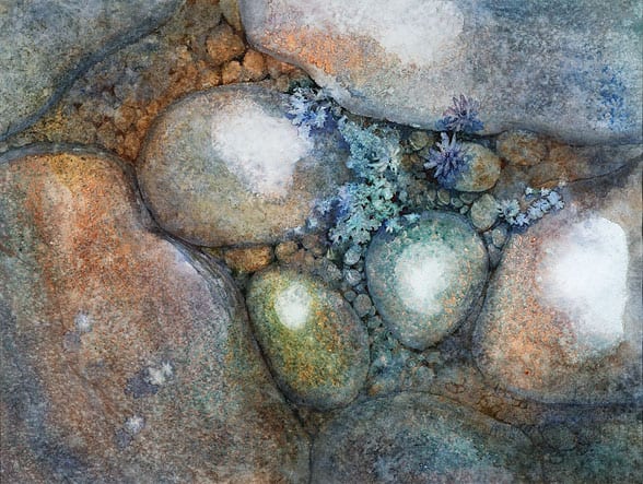 Beneath the Surface XXXII, watercolor, by Gwendolyn Bragg — from August's ’Scapes exhibit (click for a larger image)