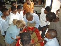 The pottery wheel in Botswana.
