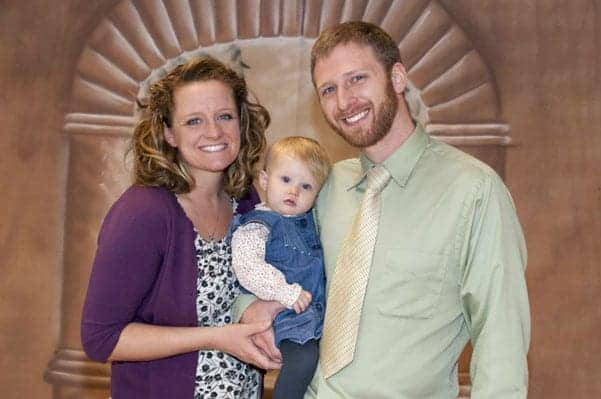Katie with her husband Lucas and their daughter Leontine.