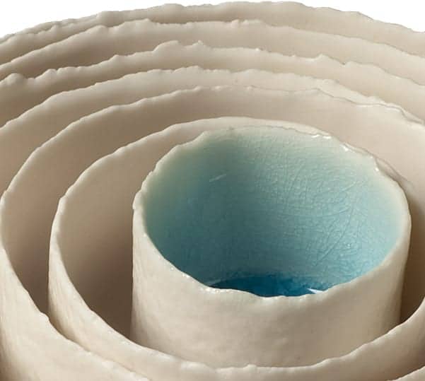 The porcelain Torn Edge Tray Set by Lynda Ladwig, was awarded second place.