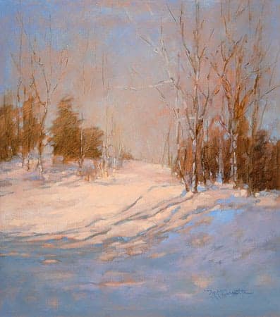 Last Winter Snow, oil on linen, by Margaret Cerutti