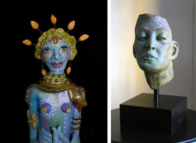 "Centered" — Kathlyn Avila and "Minerva" — Lesa Cook The Shape of Things: Sculpture at The Art League