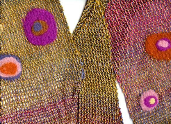 A piece by Linda Hurt incorporating woven and felted elements.
