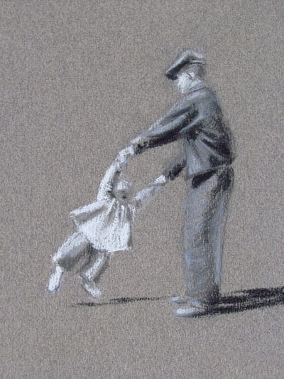 Swing Me, pastel, by Moira McQuillen. From the October 2013 exhibit, "Body Language."