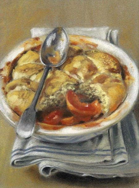 Meal Two, pastel by Moira McQuillen, awarded the Dee Gee Watling Memorial Award in the exhibit "Contemporary Realism."