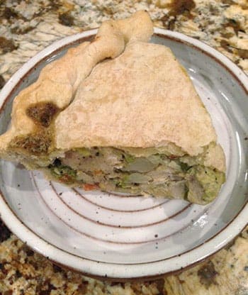 Pie from Killer E.S.P. on a plate by Sandra Dalal.