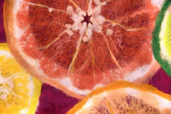 Detail from a felted scarf by Art League instructor Renate Maile-Moskowitz.