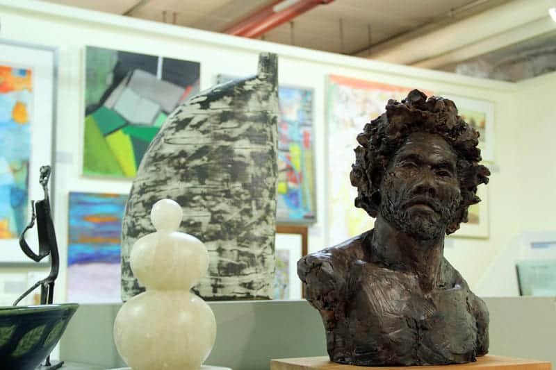 Sculptures by Art League students.