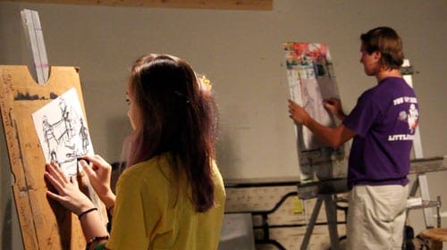 There were several teen workshops, too. These photos are from a day of life drawing and painting in Bev Ryan's workshop, Painting and Drawing for Teens.