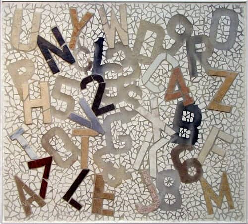 Text-Tile by Eric Vahouny from the June 2013 "(CON)text" exhibit.