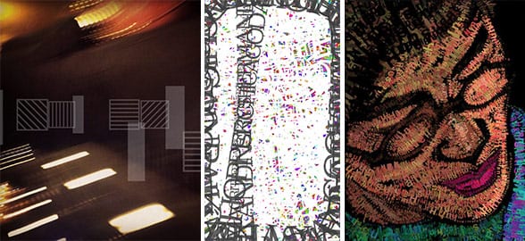 Three examples of what you can do with TypeDrawing (the image on the right is a screenshot from the App Store)